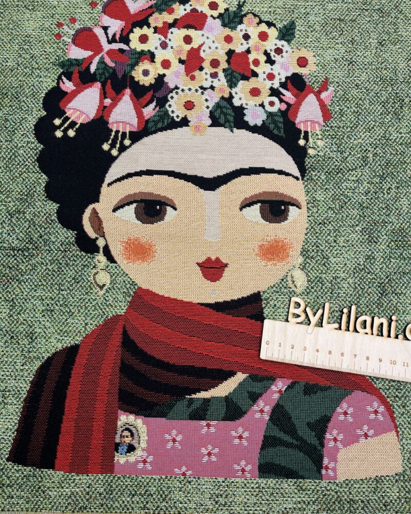 Gobelin stykke. Frida grøn baggrund.