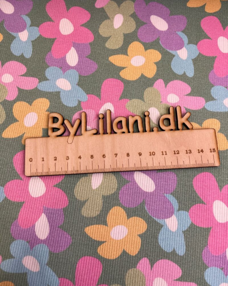 Rib Jersey - Pastel blomst grån bund.