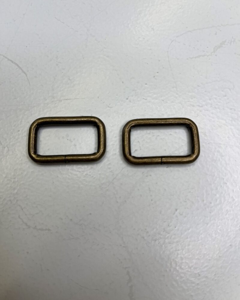Rektangulære ring  - 25 mm - Antik messing