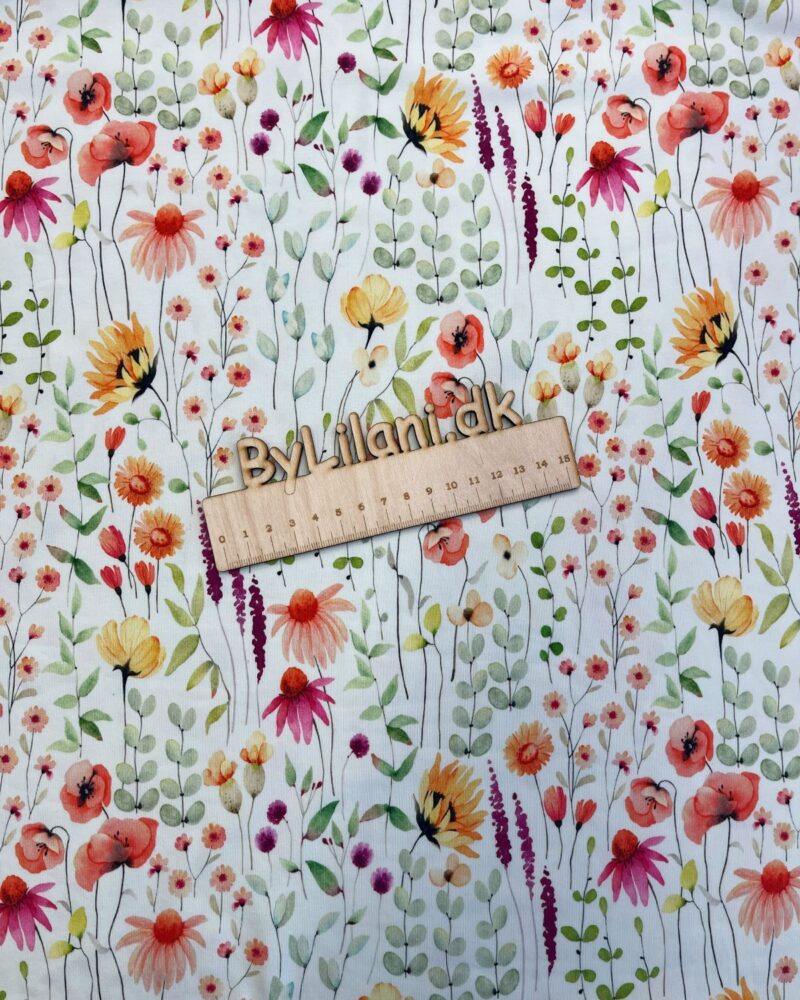 Jersey – Stof rest - Vilde blomster