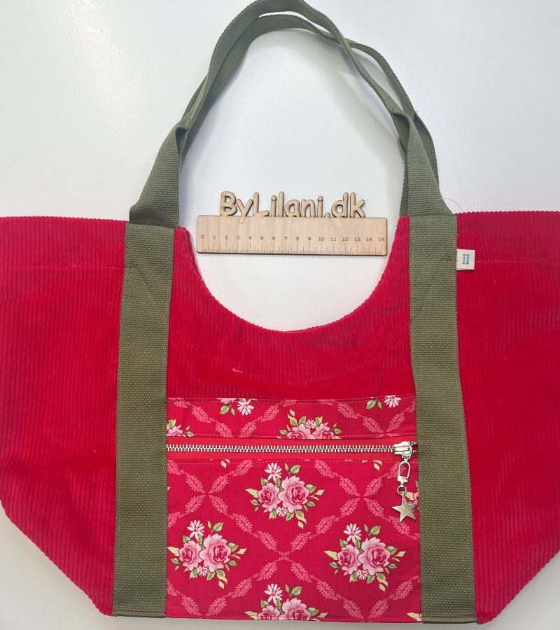 Strandtaske lille - Rød Rose