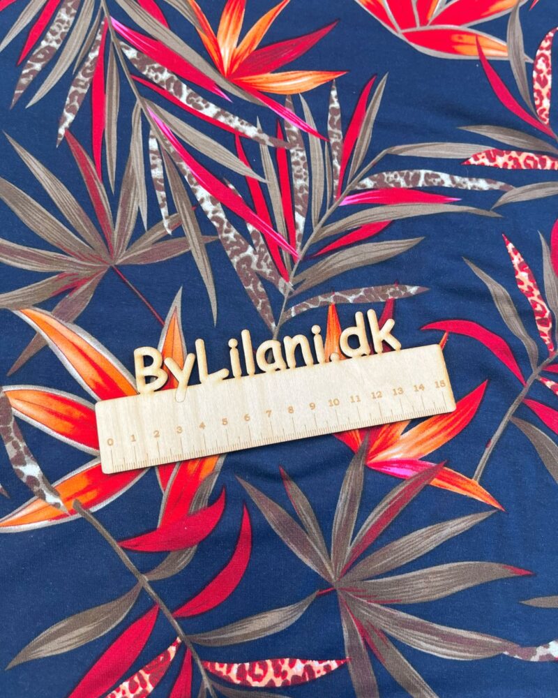 Viskose Jersey – Stof rest - Brunlige blade