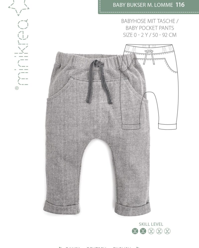 Minikrea - Baby buks med lomme