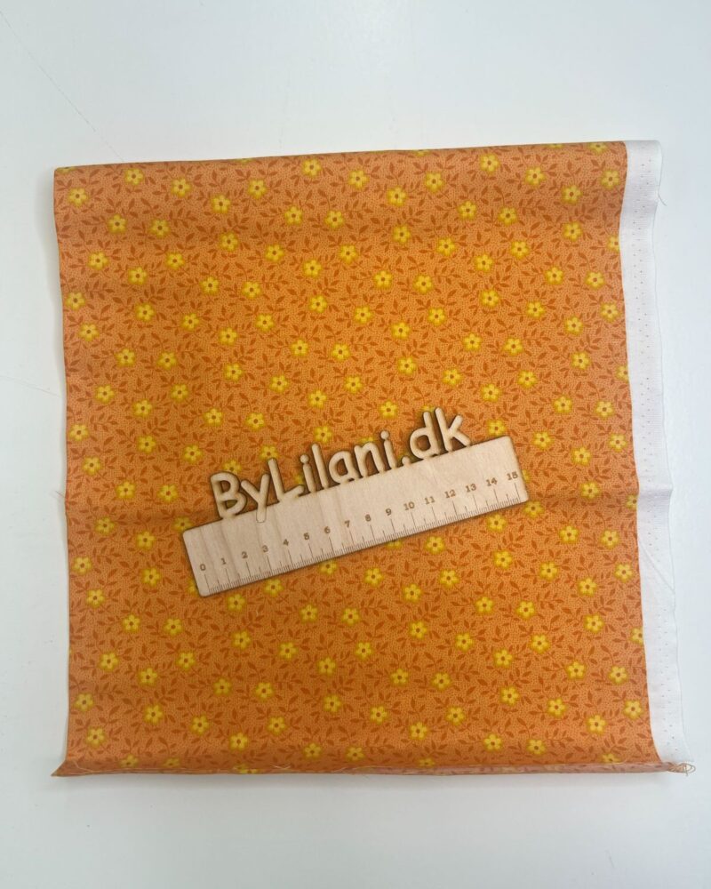 Patchwork - Orange med gul blomst