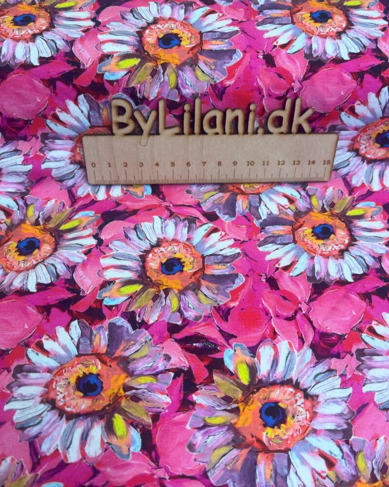 Jersey - Print - Pinke margueritter