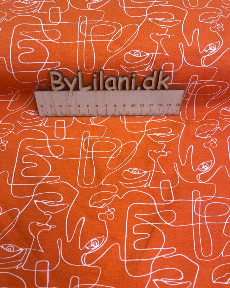 Jersey - Print - Orange stregansigter