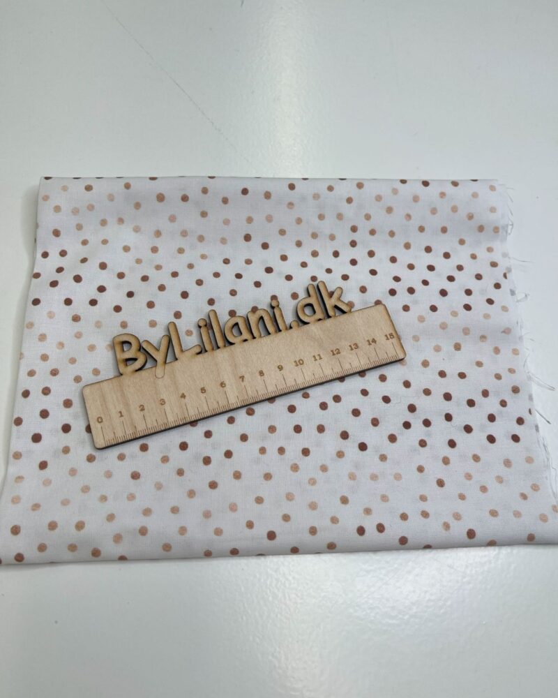 Patchwork - Hvid med brune prikker