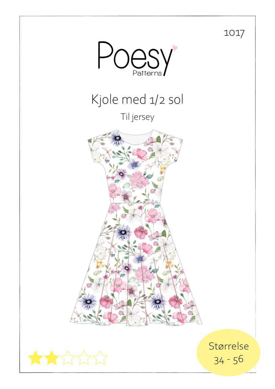Poesy - Kjole med 1/2 sol voksen