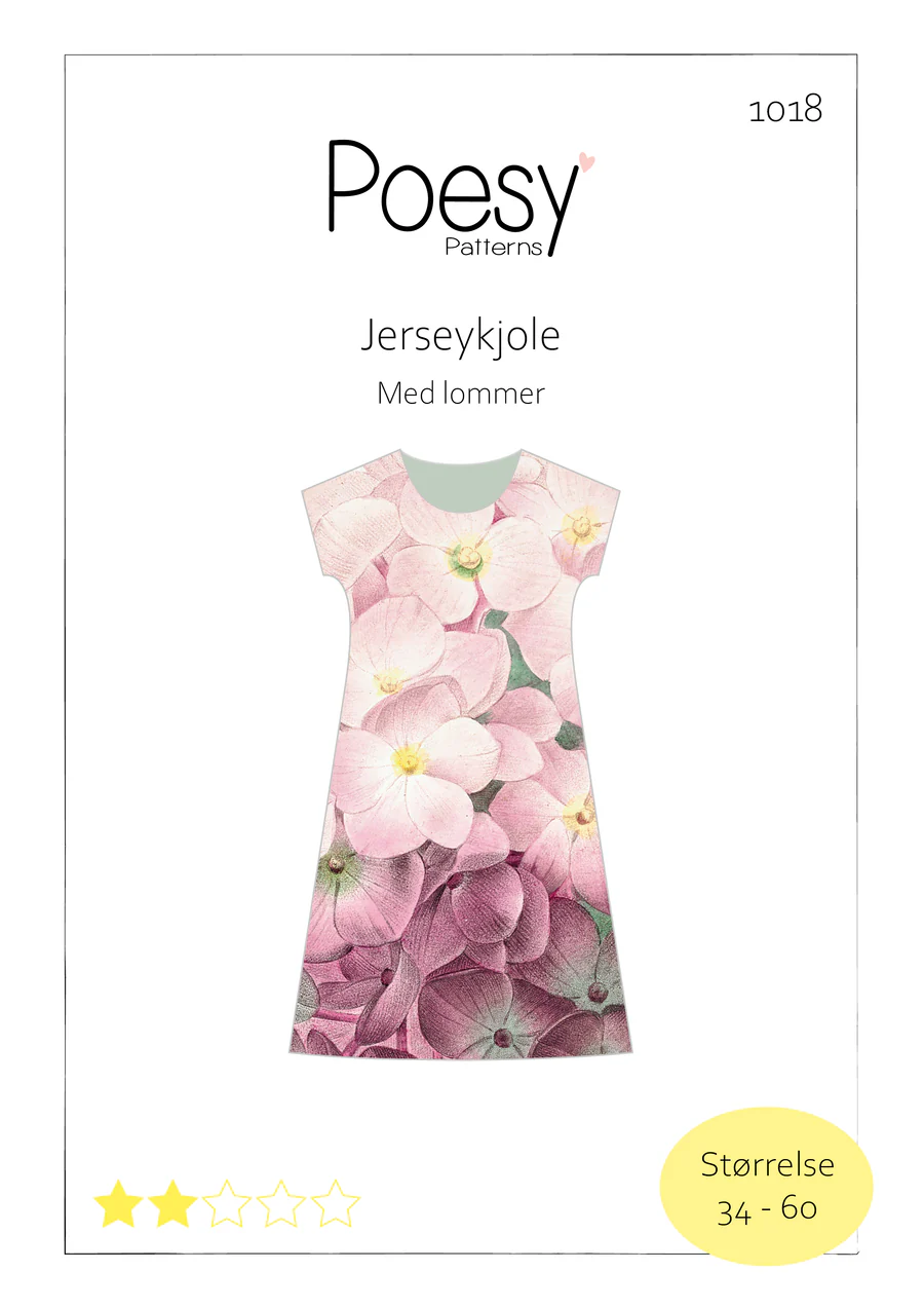 Poesy - Jersey kjole med lommer