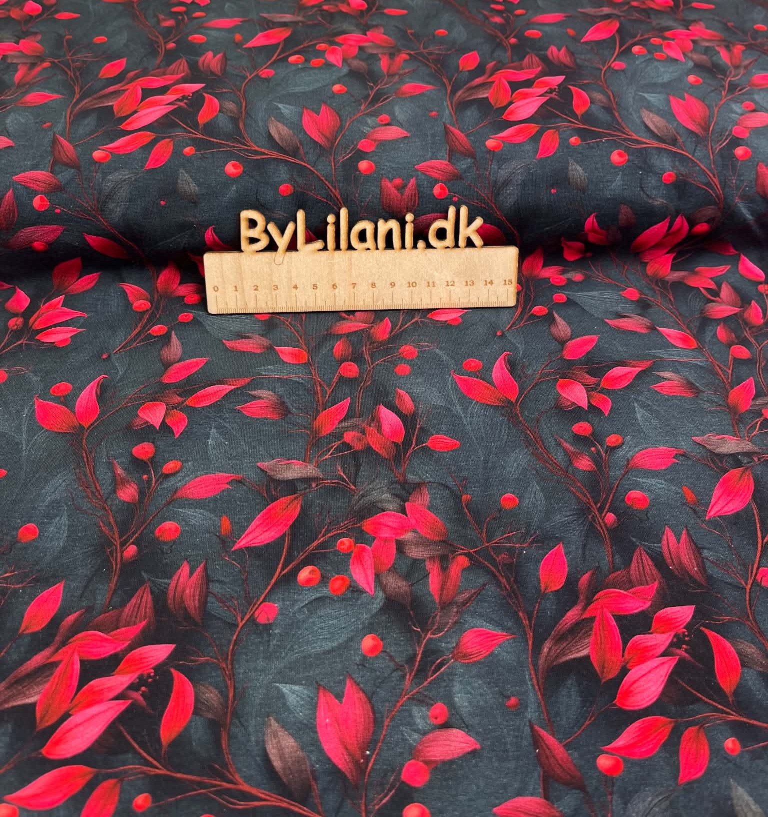 Jersey – Print – Grålig med røde grene