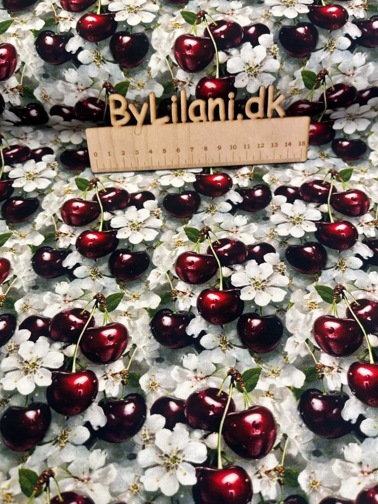 Jersey – Print – Kirsebær blomster